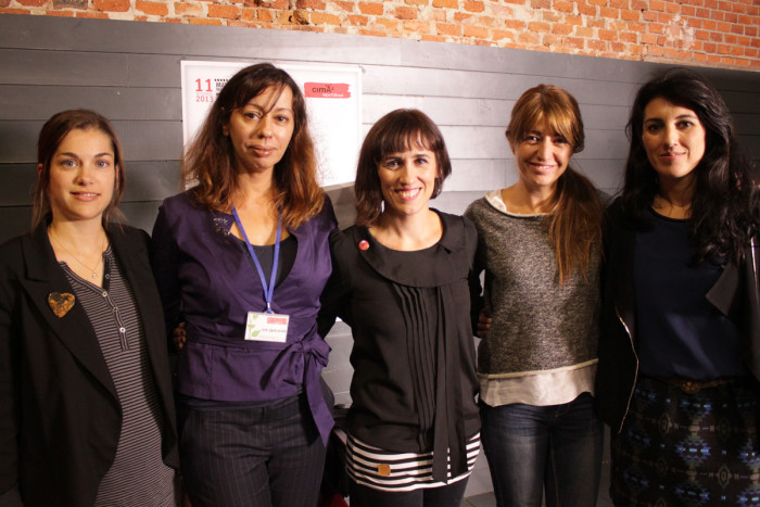 María Zamora, Pepa Sánchez-Biezma, Juana Macías, Inés París y María Ferreras. Mesa redonda sobre Nuevas vías de financiación para el audiovisual.